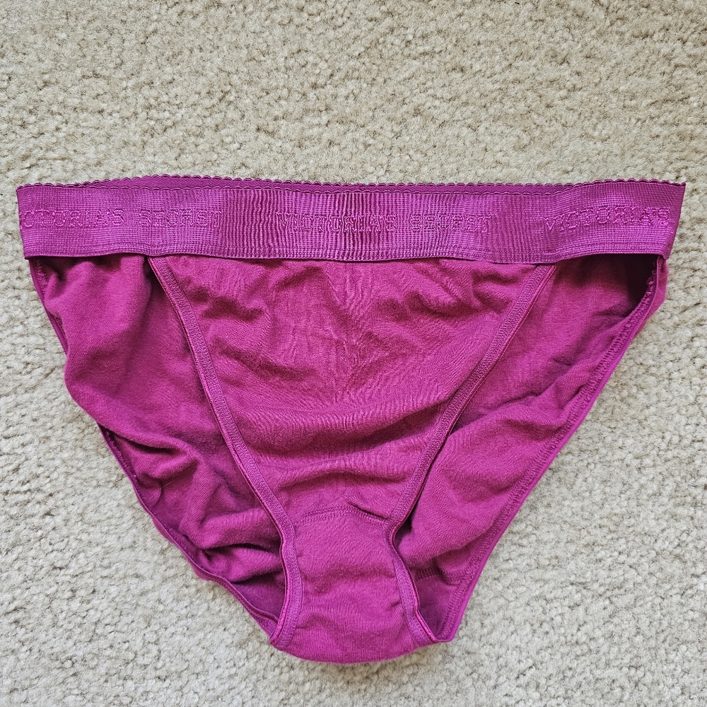 Vintage 2004 Victorias Secret high leg bikini panty logo band 100% cotton large